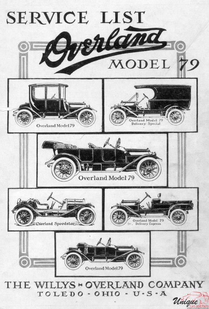 1914 Overland Catalogue Of Model 79 Body Styles Page 2